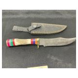 Damascus Steel Knife with Sheath