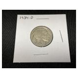 1934-D Buffalo Nickel in Holder