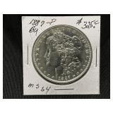 1887-P Morgan Dollar MS64 Graded Coin