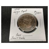 1840 Large Cent Rare Small Date