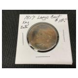 1817 Large Cent in Flip Holder