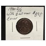 1994-D/S Lincoln Cent Error Coin