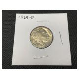 1934-D Buffalo Nickel in Holder
