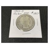 1907-D Barber Half Dollar Coin