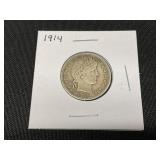 1914 Barber Quarter in Flip Holder
