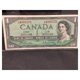 1954 Canadian $1 Banknote, Devilï¿½s Face