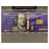 Purple Gold-Plated $100 Novelty Bill