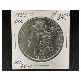 1883-O Morgan Silver Dollar, MS 64+