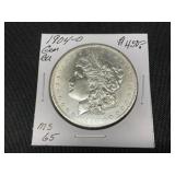 1904-O Morgan Silver Dollar MS 65