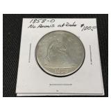 1858-O Seated Liberty Half Dollar