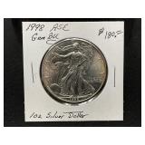 1998 American Silver Eagle Gem BU Coin