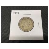 1898 Barber Quarter Dollar Coin