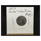 1857 Seated Liberty Dime