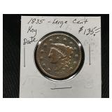 1835 Large Cent Key Date Coin
