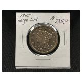 1845 Large Cent in Protective Holder