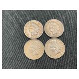 Group of 4 Indian Head Pennies