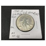 1942-D Walking Liberty Half Dollar MS 65-66