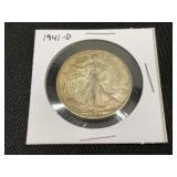 1941-D Walking Liberty Half Dollar Coin