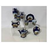 Collection of Cobalt Ceramic Souvenir Ware