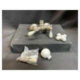 Brass Bathroom Faucet Set with Porcelain Handles