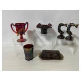 Assorted Carnival Glass Decorative Items