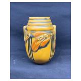 Yellow and Black Art Pottery Vase