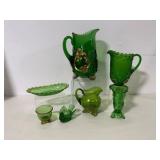 Collection of Green Glass Tableware