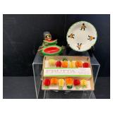 Bowl, Plate, and Fruita Picks Set