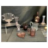Assorted Colored Glass Collectibles