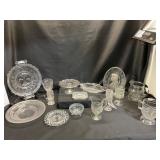Collection of Pressed and Etched Glassware