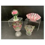 Assorted Decorative Pink Glassware