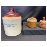 Stoneware Jug and Wooden Butter Molds