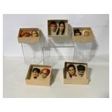 Set of Miniature Painted Face Masks