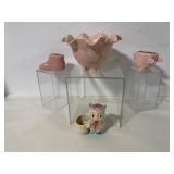Collection of Pink Ceramic Decorative Items