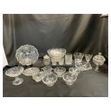 Assorted Clear Pressed Glass Tableware Set