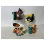 Set of Four Royal Copley Animal Planters