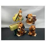 Royal Copley Dog Planter Figurines Set