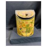 Decorative Floral Metal Storage Bin