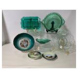Collection of Decorative Glassware and Plates