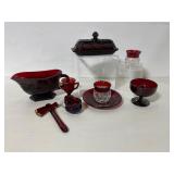 Collection of Ruby-Colored Glassware