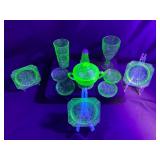 UV Glow Green Depression Glass