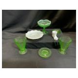 Assortment of Glow Glass and Milk Glass Items