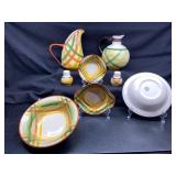 Franciscan Plaid Pottery Tableware Set