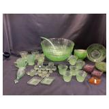 Green Depression Glassware Collection