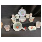 Collection of Souvenir Milk Glass Items