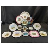 Set of 15 Souvenir Porcelain Plates