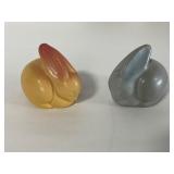 Van Briggle Ceramic Rabbits Pair