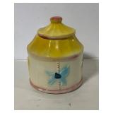 Yellow Ceramic Lidded Canister