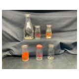 Collection of Six Vintage Milk Bottles