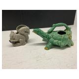 Pair of Ceramic Animal-Shaped Pitchers